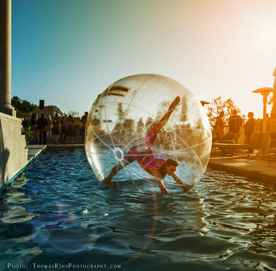 Contortionist in Floating Bubble Sphere  at a Private Party
